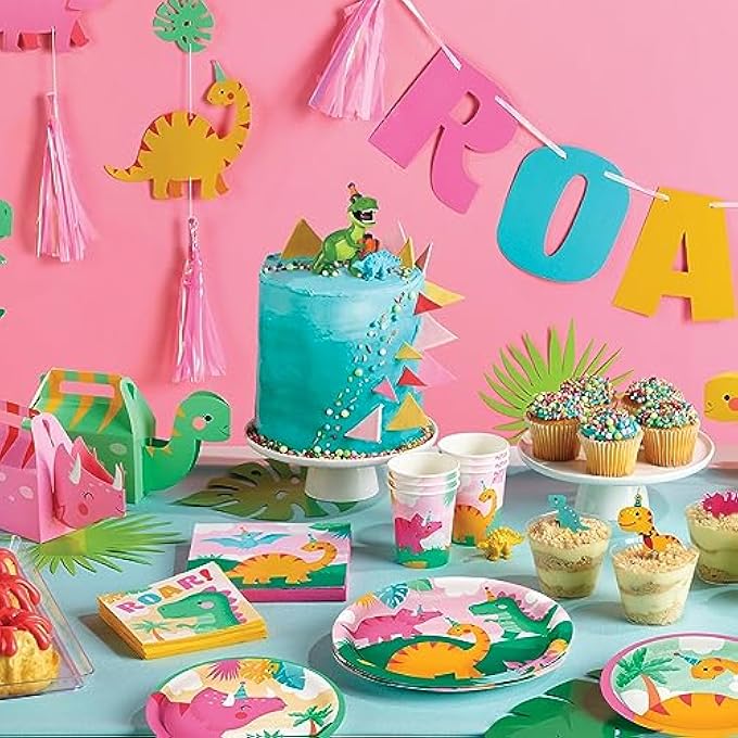 GIRL DINO PARTY BEVERAGE NAPKINS 2PLY 16CT - Image 2